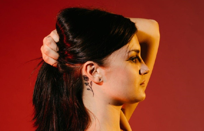 Rose Tattoo Behind Ear - It Will Painful