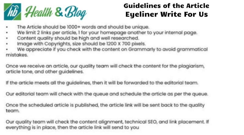 Guidelines of the Article – Eyeliner Write for Us