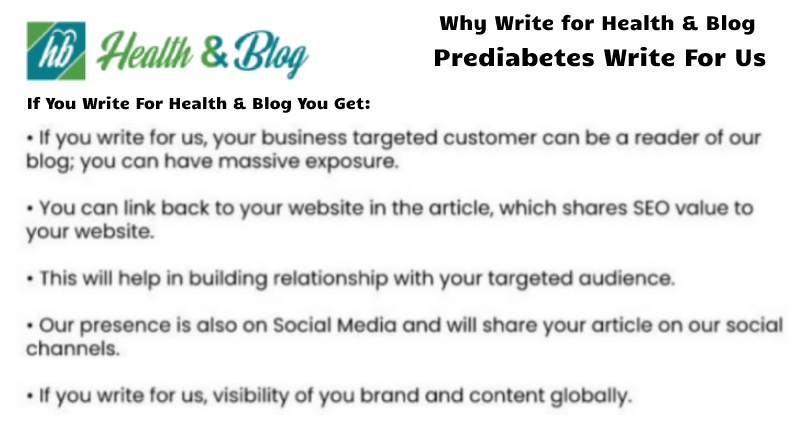 Why Write for Health and blog– Prediabetes Write for Us