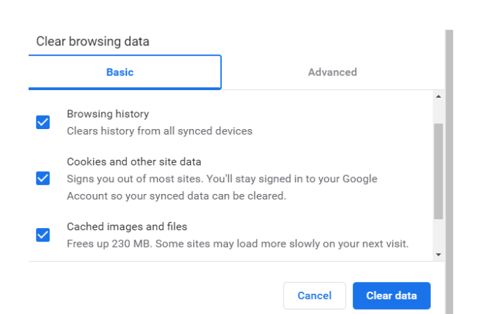 Deleting The Cache Cookies