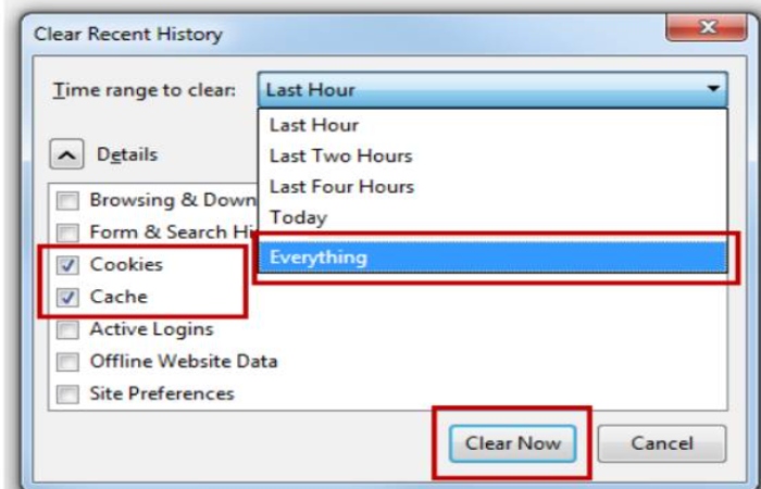 Method 2 Delating Cache and Cookies