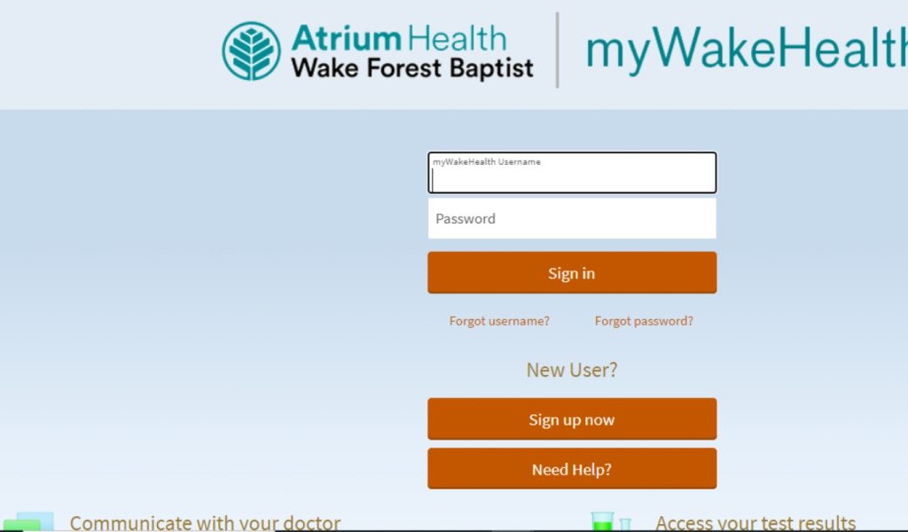 My Wake Health Account Login