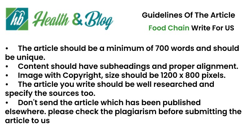 Guidelines of the Article Food Chain Write For Us